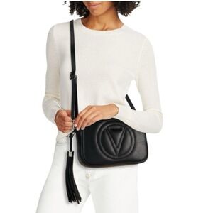 Valentino purse black leather tassel gold LIKE NEW camera bag style woman’s
